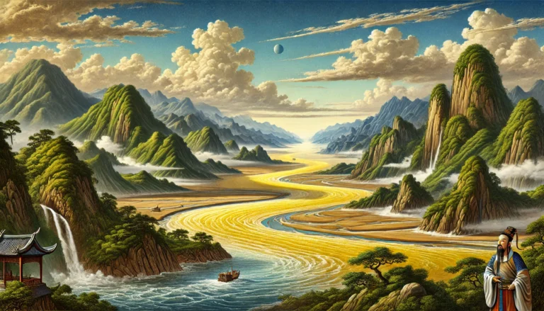 DALL·E 2025-01-26 16.07.52 - A refined depiction of the Chinese landscape inspired by Li Bai_s poem, with adjustments for realism and aesthetic balance
